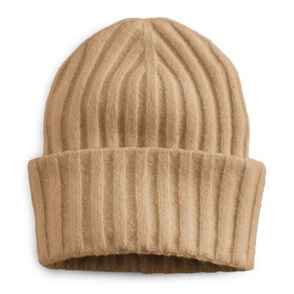 Tan Ribbed Beanie